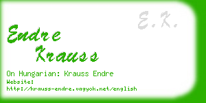 endre krauss business card